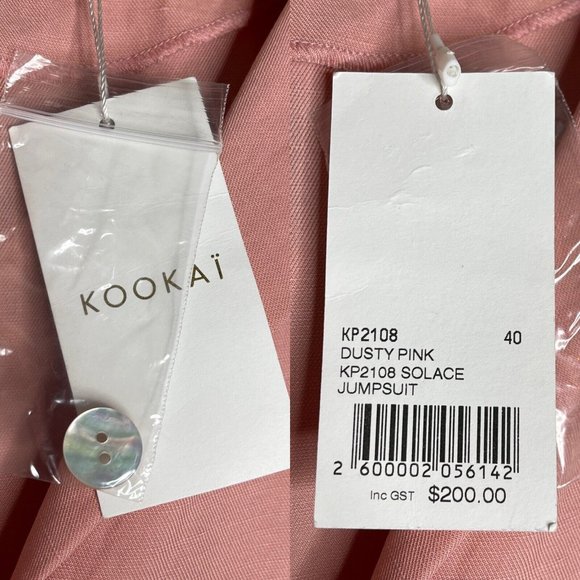 SOLD Kookai Dusty Pink Solace Jumpsuit Size 40 Tencel Linen Blend Collared - Picture 13 of 16